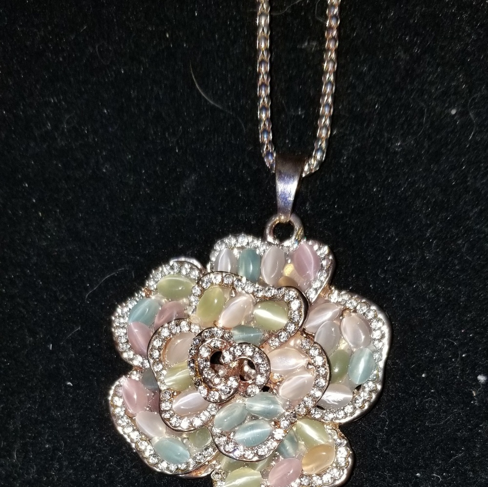 Betsey Johnson Rose Gold Flower Necklace